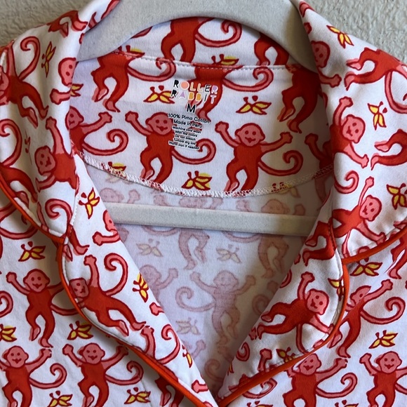 ROLLER RABBIT MONKEY PAJAMA TOP ONLY M - Picture 2 of 4